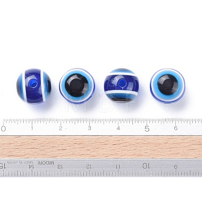 Round Evil Eye Resin Beads X-RESI-R159-12mm-08-1
