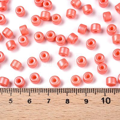 Baking Paint Pearlized Glass Seed Beads SEED-T008-03J-1