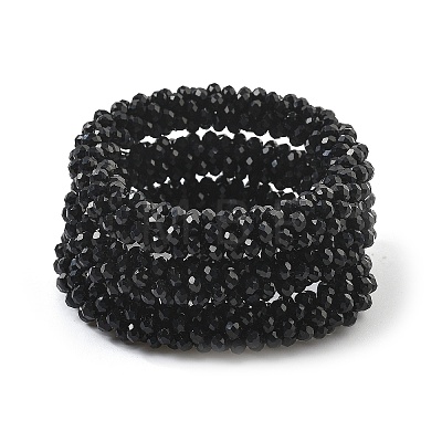 Faceted Opaque Glass Beads Stretch Bracelets BJEW-S144-002E-01-1