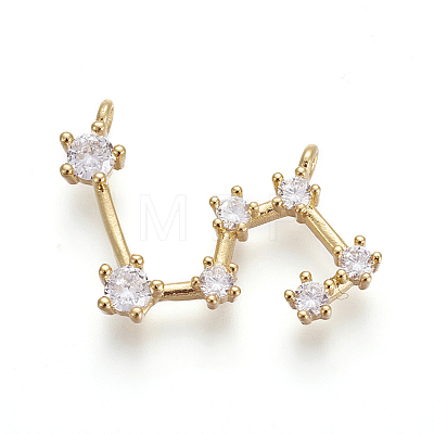 Brass Micro Pave Cubic Zirconia Pendants ZIRC-F099-20G-12-1