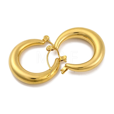 Moon Ion Plating(IP) 304 Stainless Steel Hoop Earrings EJEW-H013-10G-1