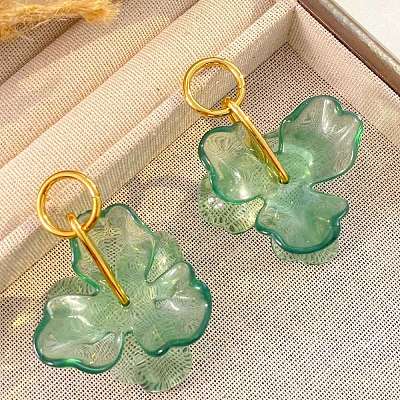 304 Stainless Steel Acrylic Stud Dangle Earrings WG2A1B2-02-1