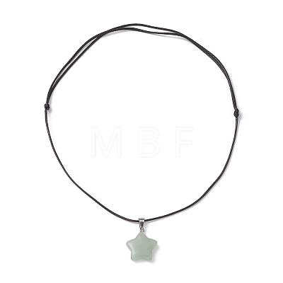 Natural Green Aventurine  Pendant Necklaces NJEW-JN04931-1