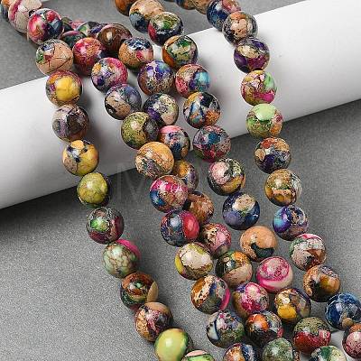 Dyed Natural Regalite/Imperial Jasper/Sea Sediment Jasper Beads Strands G-B124-C01-19-1