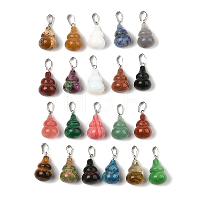 Natural & Synthetic Mixed Gemstone Pendants G-B127-03P-1