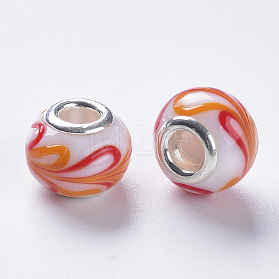 Handmade Lampwork European Beads LAMP-S193-008T-1