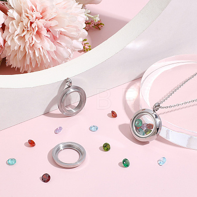 2Pcs Stainless Steel Locket Pendants STAS-BBC0010-31D-1