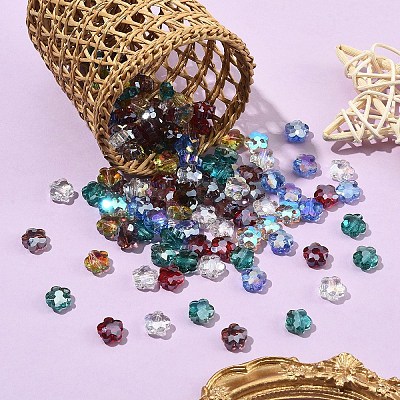 20Pcs Transparent Electroplate Glass Beads GLAA-YW0005-11A-1