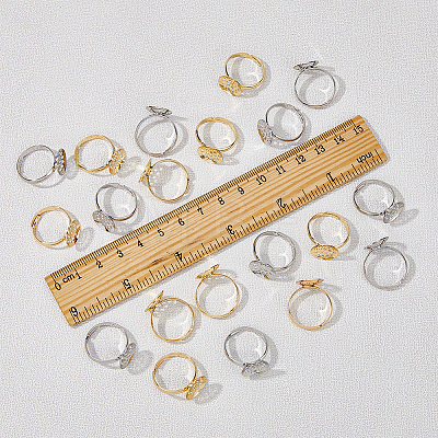 20Pcs 2 Colors Adjustable Brass Sieve Ring Settings KK-HY0003-21-1