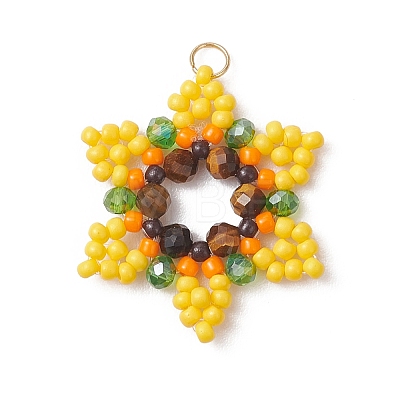 Glass Seed Beaded Pendants PALLOY-MZ01241-01-1