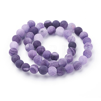 Natural Crackle Agate Beads Strands G-G055-8mm-8-1