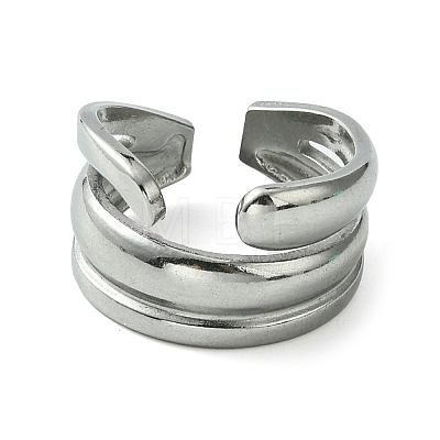 304 Stainless Steel Open Cuff Ring RJEW-L110-010P-1