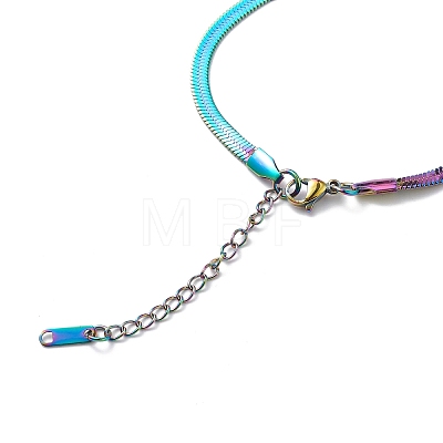 304 Stainless Steel Flat Snake Chain Bracelet for Men Women BJEW-E076-01MC-03-1