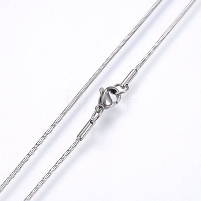 304 Stainless Steel Snake Chain Necklaces NJEW-E122-32C-1