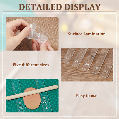 10Pcs 5 Style Acrylic Clay Depth Guides TOOL-WH0159-40-1