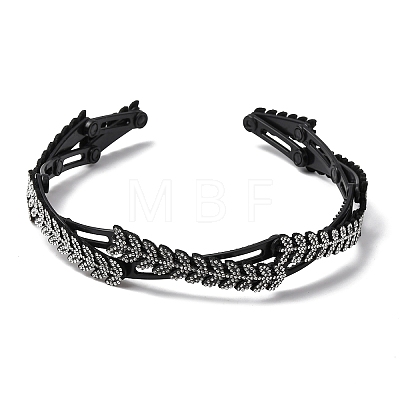 Plastic Rhinestone Hair Bands OHAR-B007-02-1