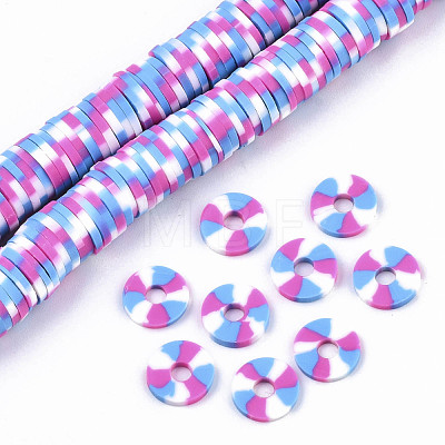 Handmade Polymer Clay Beads Strands CLAY-R091-8mm-01-1