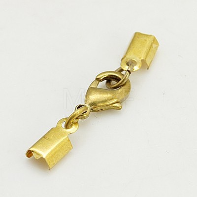 Clip Ends With Lobster Claw Clasps X-KK-G144-G-1
