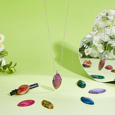 6Pcs 6 Styles Natural Crackle Agate & Brazilian Agate & Dragon Veins Agate Cabochons G-FH0002-63A-1