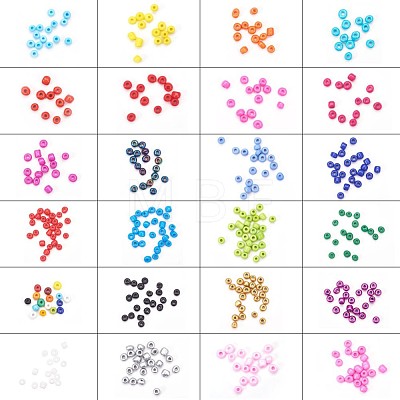 24 Colors Glass Seed Beads SEED-YW0001-01-4mm-1