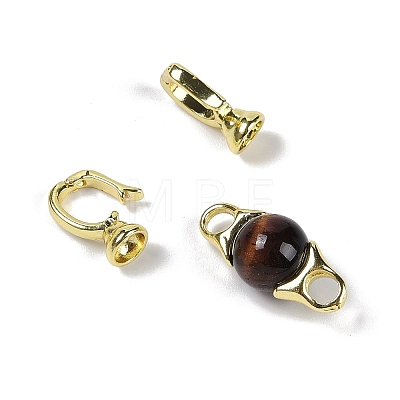 Natural Tiger Eye with Brass Fold Over Clasps G-G141-03G-20-1