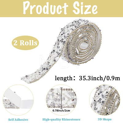 Resin Rhinestone Crystals Beaded Trim DIY-WH20050-05C-1