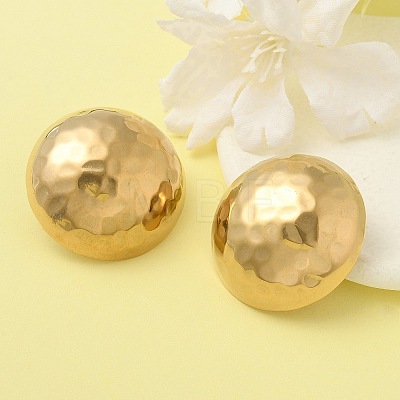 Ion Plating(IP) 304 Stainless Steel Half Round Stud Earrings for Women EJEW-M089-10G-1