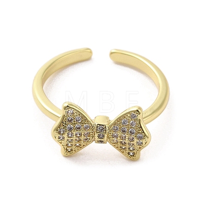 Rack Plating Brass Micro Pave Cubic Zirconia Finger Ring RJEW-C072-33B-G-1