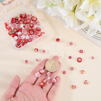 110Pcs 11 Styles Handmade Millefiori Lampwork Beads LAMP-PA0001-79-1
