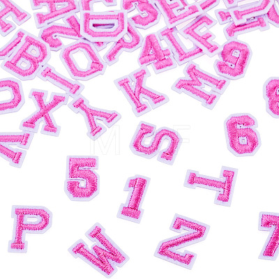 36Pcs 2 Sets 2 Styles Letter A~Z & Number 0~9 Polyester Embroidery Sew On Patches Sets PATC-TA0001-55B-1