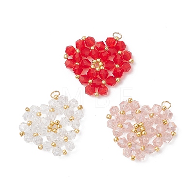 3Pcs Glass Pendants PALLOY-MZ01084-1