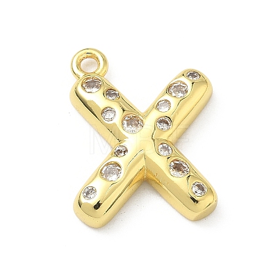 Brass Micro Pave Clear Cubic Zirconia Pendants KK-I476-02G-X-1