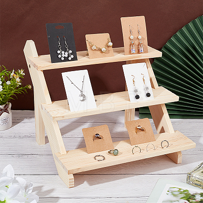 DIY 3 Tier Stair Style Pine Wooden Plant Stand Kit ODIS-WH0025-108-1