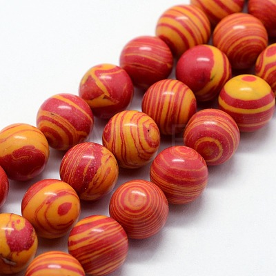 Synthetic Malachite Beads Strands G-I199-32-12mm-1