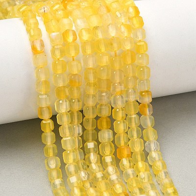 Natural Yellow Agate Beads Strands G-F797-A25-01-1