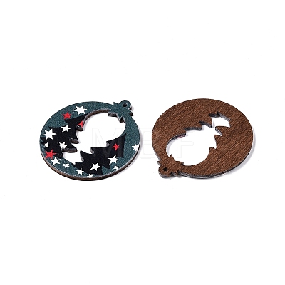 Printed Poplar Wood Pendants FIND-N005-74Q-1