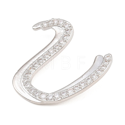 Brass Micro Pave Clear Cubic Zirconia Pendants CU-CBA8481-01P-U-1
