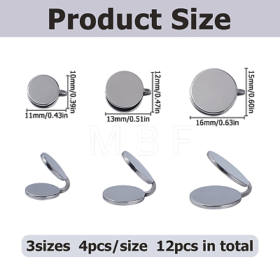 12Pcs 3 Styles 304 Stainless Steel Cuff Earrings EJEW-HS0001-36P-1