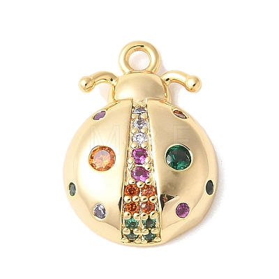 Brass Micro Pave Cubic Zirconia Pendants KK-U064-13G-1