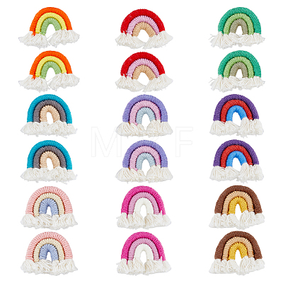 18Pcs 9 Colors Polycotton(Polyester Cotton) Rainbow Wall Hanging FIND-DC0002-90-1