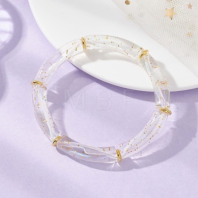 UV Plating Acrylic Bracelets for Women BJEW-JB12949-1