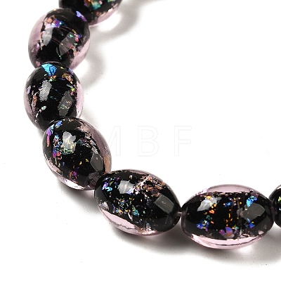 Handmade Dichroic Foil Glass Beads Strands DICH-U001-12E-1