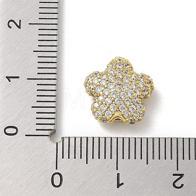 Rack Plating Brass Micro Pave Cubic Zirconia Beads KK-L224-023G-1