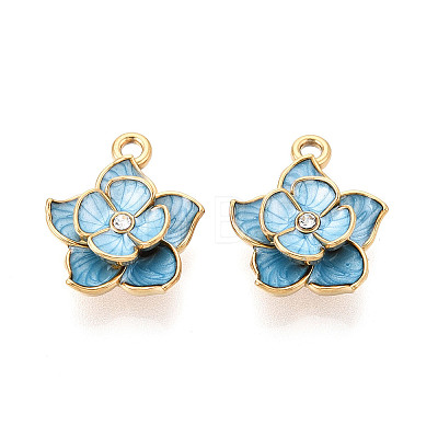 304 Stainless Steel Enamel Pendants STAS-N124-34B-G-1