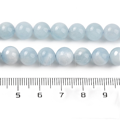 Natural Aquamarine Beads Strands G-P342-10-8mm-A-01-1