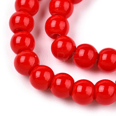 Opaque Solid Color Glass Beads Strands GLAA-T032-P10mm-04-1