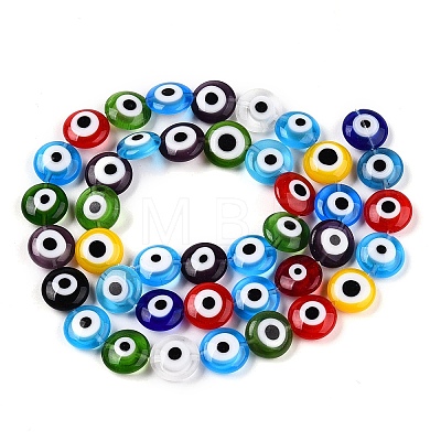 Handmade Evil Eye Lampwork Beads Strands LAMP-N024-27C-M-1