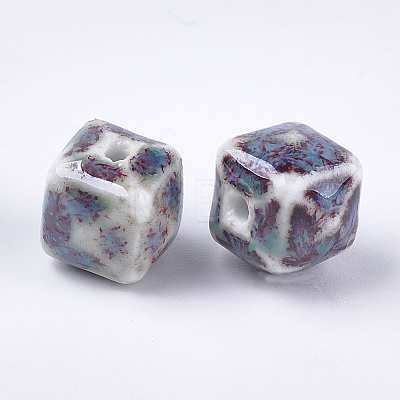 Handmade Porcelain Beads X-PORC-S498-09G-1