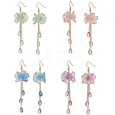 Flower Dangle Earrings EJEW-TA00636-1