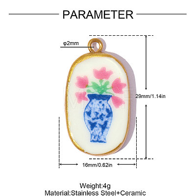 Handmade Porcelain Pendants PR-OY001-02G-1